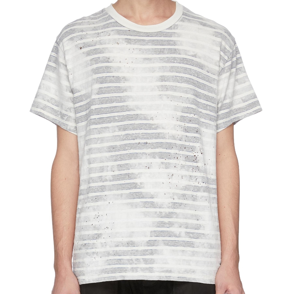 Amiri Bleached Shotgun Striped Tee